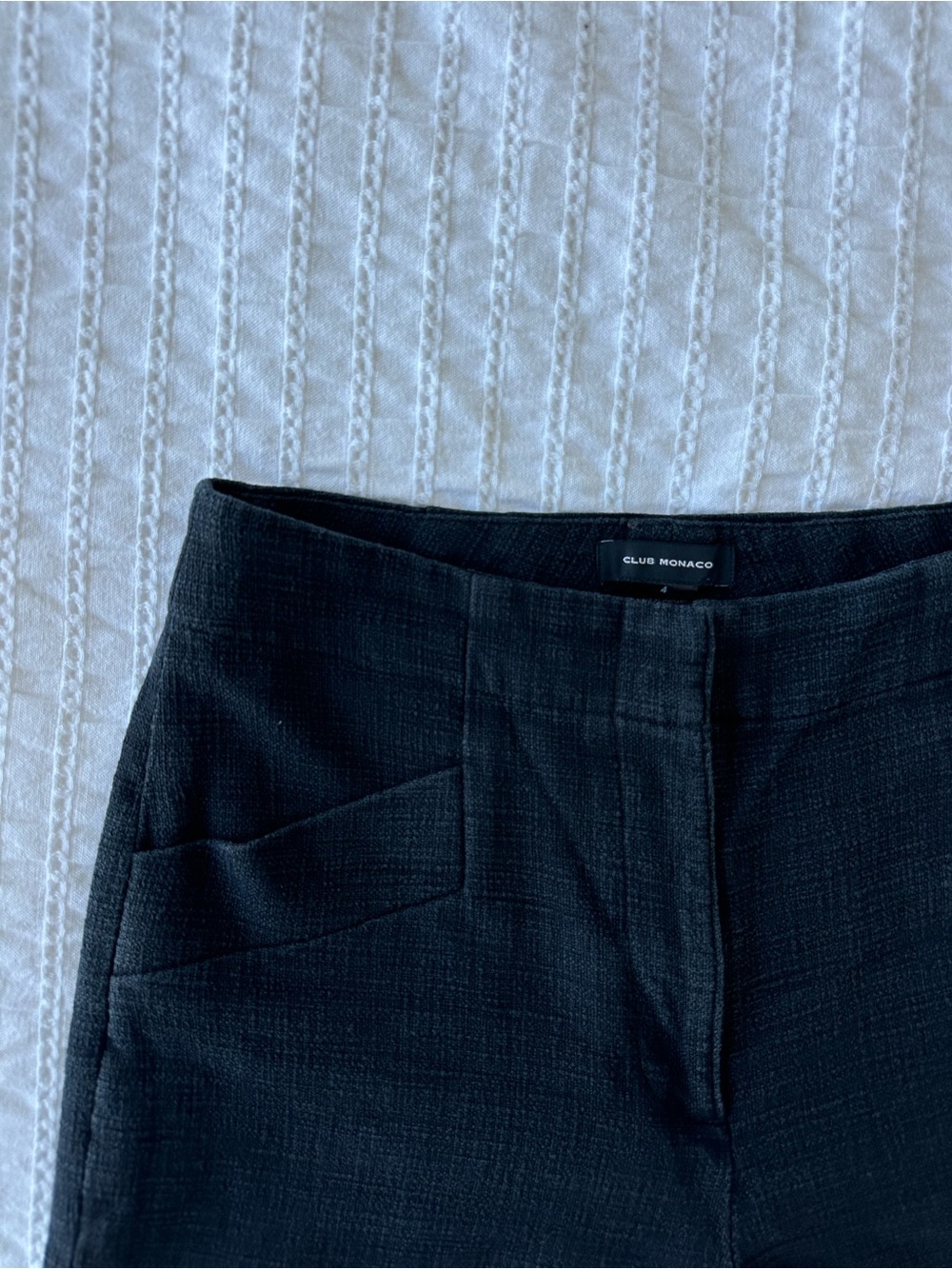 Club Monaco Black Tailored Front Pocket Trousers